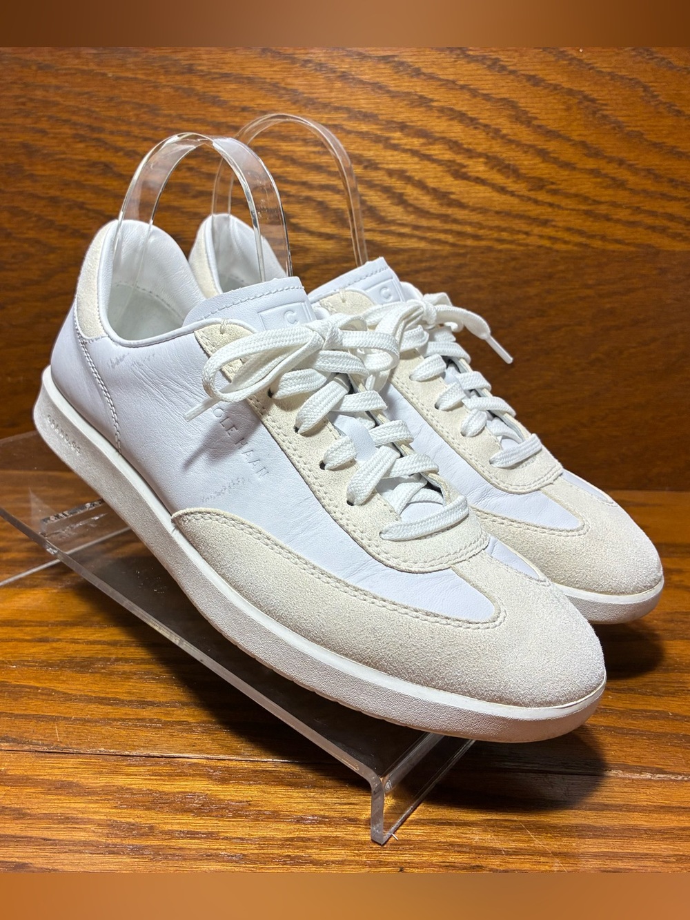 Cole Haan GrandPrø Turf LS Leather Suede Sneakers WITH BOX Optic White Size 7.5